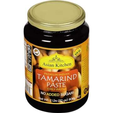 Asian Kitchen Tamarind Paste Puree (Imli) 32oz (908g) 2lbs Glass Jar, Gluten Free, No added sugar ~ All Natural | Vegan | NON-GMO | No Colors | Indian Origin