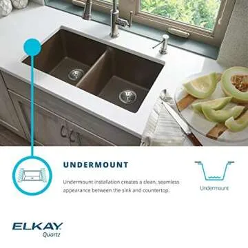 Elkay Quartz Classic Black Single Bowl Undermount Sink
