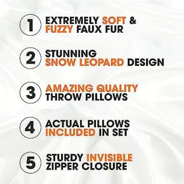 Cheer Collection Embossed Faux Fur Throw Pillows - Plush Home Decor, Set of 2