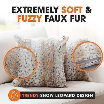 Cheer Collection Faux Fur Throw Pillows - Set of 2