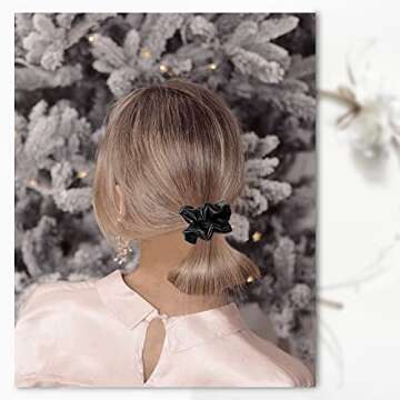 OLESILK 100% Silk-Scrunchie for Women, Silk Hair Scrunchies for Curly Hair, Silk Hair Ties, Elastics Ponytail Holder, 3 Piece