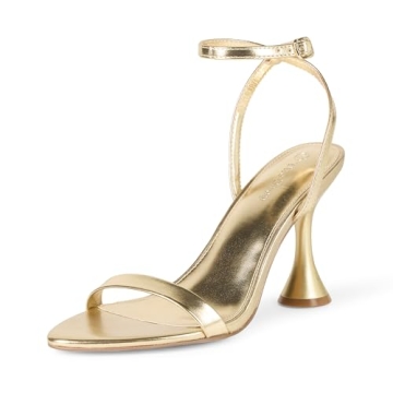 Lina Trend Heel Sandals: Chic Gold Comfort for Women