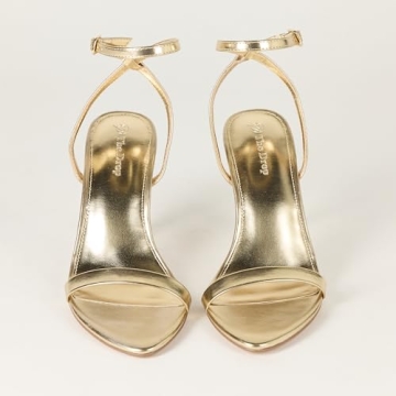 Lina Trend Heel Sandals: Chic Gold Comfort for Women