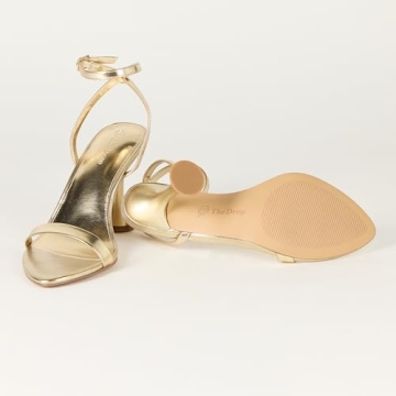 Lina Trend Heel Sandals: Chic Gold Comfort for Women