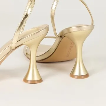 Lina Trend Heel Sandals: Chic Gold Comfort for Women