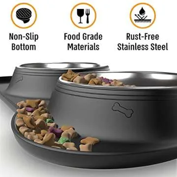 Active Pets Dog Bowl Set for All Breeds with No Spill Mat