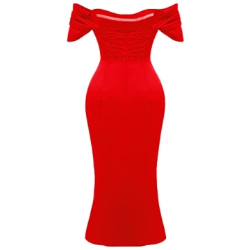 Elegant Off-Shoulder Ruched Midi Dress for Any Occasion
