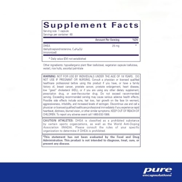 Pure Encapsulations DHEA 25 mg - Hormone Balance & Energy Support