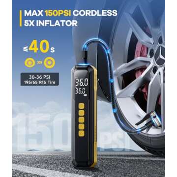 Portable Tire Inflator 5X Faster Air Compressor