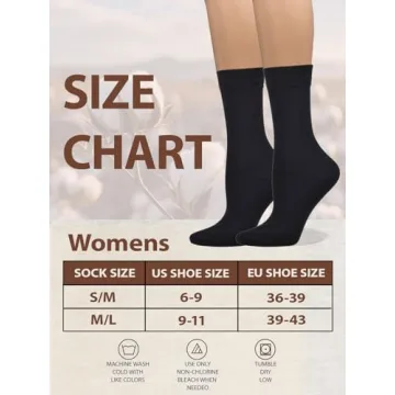 COTTON DAY Women's Soft Combed Cotton Dress Socks Seamless Toe