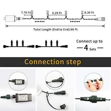 OUTYLTS Christmas String Lights End-to-End Plug 8 Modes 108FT 300 LED IP55 Outdoor Waterproof UL Certificated Indoor Fairy Lights Garden Wedding Christma Trees Parties Decoration Multicolor