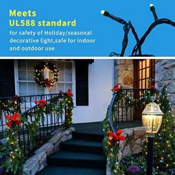 OUTYLTS Christmas String Lights End-to-End Plug 8 Modes 108FT 300 LED IP55 Outdoor Waterproof UL Certificated Indoor Fairy Lights Garden Wedding Christma Trees Parties Decoration Multicolor