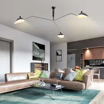 Elegant Modern Duckbill Ceiling Chandelier in Black Wrought Iron