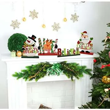 Gift Boutique Wooden Christmas Table Signs for Holiday Decor