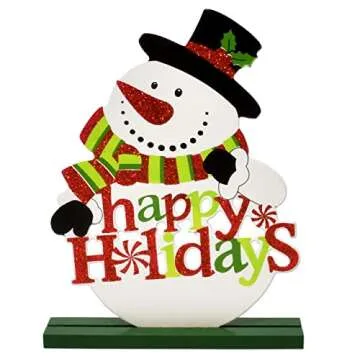 Gift Boutique Wooden Christmas Table Signs for Holiday Decor