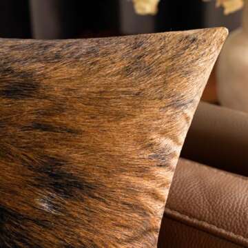 Woaboy Pack of 2 Decorative Throw Pillow Covers Cowhide Brindle Printed Couch Throw Pillows Cushion ...