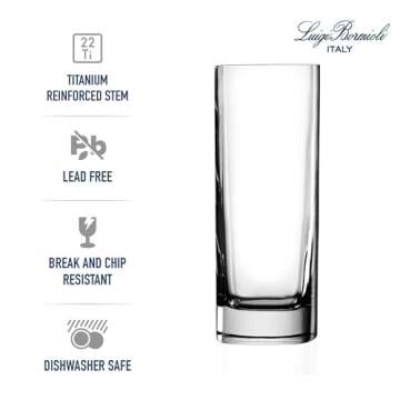 Elegant Square Highball Glasses - Luigi Bormioli Strauss