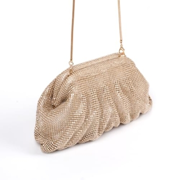 Gold Sparkly Clutch Purse for Women Evening Wedding Party