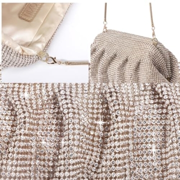 Gold Sparkly Clutch Purse for Women Evening Wedding Party