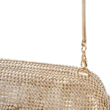 Gold Sparkly Clutch Purse for Women Evening Wedding Party