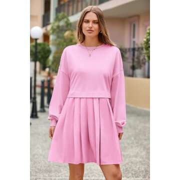 Stylish PRETTYGARDEN Women Sweatshirt Dress in Pink