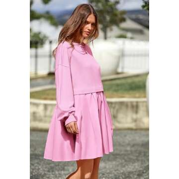 Stylish PRETTYGARDEN Women Sweatshirt Dress in Pink