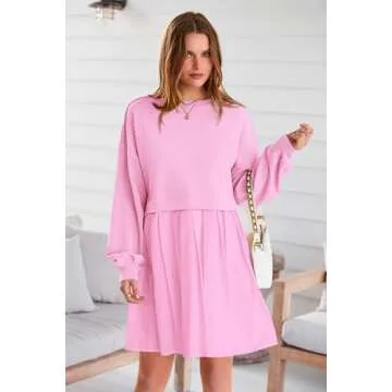 Stylish PRETTYGARDEN Women Sweatshirt Dress in Pink