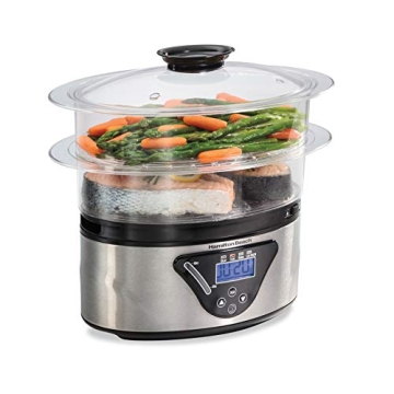 Hamilton Beach Digital Electric Food Steamer & Rice Cooker for Quick, Healthy Cooking for Vegetables...