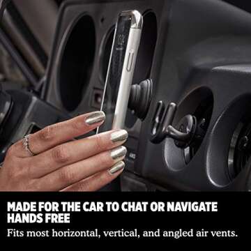 PopSockets: PopMount 2 Non-Adhesive Car Vent Mount Handsfree Support For Smartphones and Tablets - Black