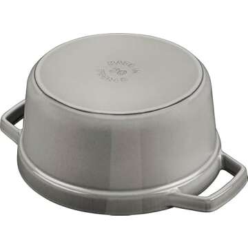 STAUB Cast Iron Roaster/Cocotte, Round, 26 cm, 5 L, Graphite Grey