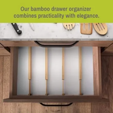 Adjustable Bamboo Drawer Organizer - Expandable & Water-Resistant