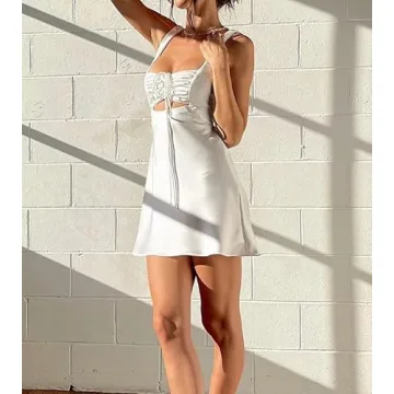 Sexy Sleeveless Satin Mini Dress Low Cut Spaghetti Strap Backless Short Dress Slim Fit Night Party Cami Dress Streetwear White