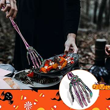Unique Halloween Skeleton Hands Salad Tongs for Fun Cooking