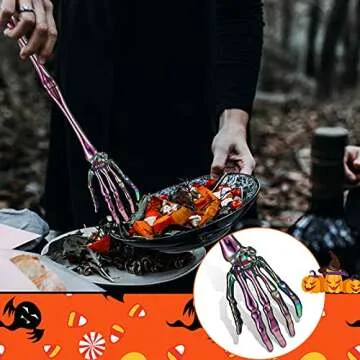 Unique Halloween Skeleton Hands Salad Tongs for Fun Cooking