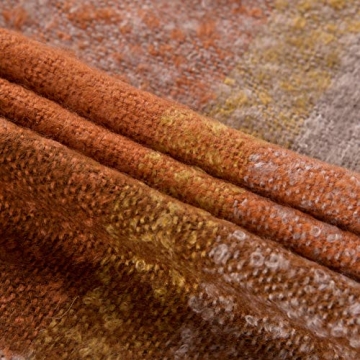 G Lake Orange Plaid Blanket Soft Reversible Fringed Throw