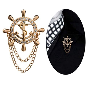 Aineecy Men's Nautical Anchor Lapel Brooch for Fashion