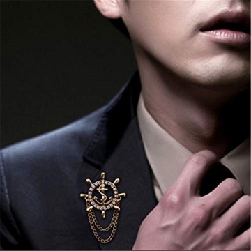 Aineecy Men's Nautical Anchor Lapel Brooch for Fashion
