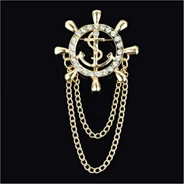 Aineecy Men's Nautical Anchor Lapel Brooch for Fashion