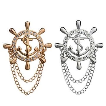 Aineecy Men's Nautical Anchor Lapel Brooch for Fashion