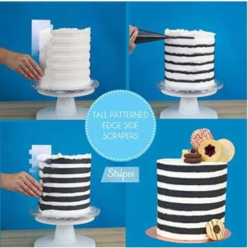 PME Tall Acrylic Stripe Side Scraper for Cake Decorating