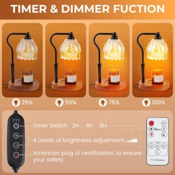 Candle Warmer Lamp with Timer and Remote Control for Jar Candles