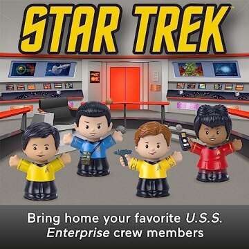 Little People Collector Star Trek TV Series Special Edition Set for Adults & Fans, 4 Figures in Disp...
