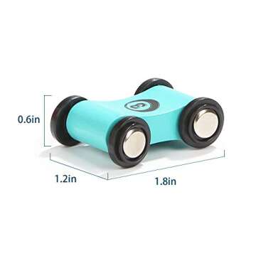 TOP BRIGHT Wooden Car Ramp Toy with 12 Colorful Cars