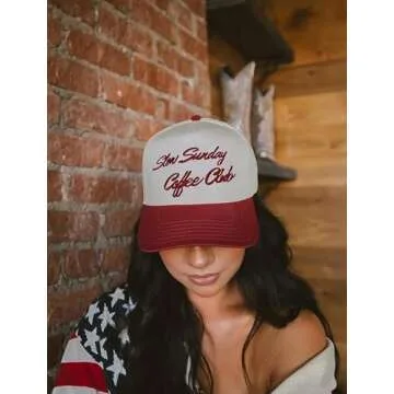 Trucker Hats for Men Women Vintage Two Tone Country Cowboy Hat Retro Western Snapback Hat Funny Baseball Cap