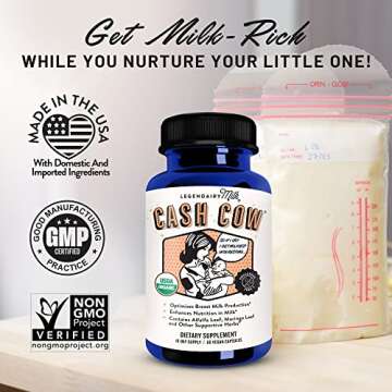 Legendairy Milk Cash Cow Lactation Supplement, Moringa, Alfalfa, and Goat's Rue Breastfeeding Supple...