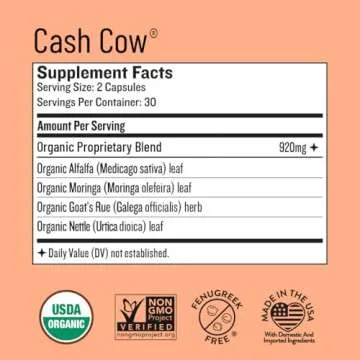 Cash Cow Lactation Supplement for Increased Milk Supply
