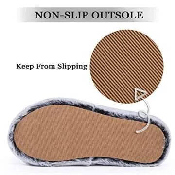 DL Fluffy Womens House Slippers Cross Band Open Toe, Soft Plush Fleece Bedroom Slippers Women Memory Foam, Comfy Fuzzy Slip On Non-Slip Womens Slippers Indoor Pink Gray Black White