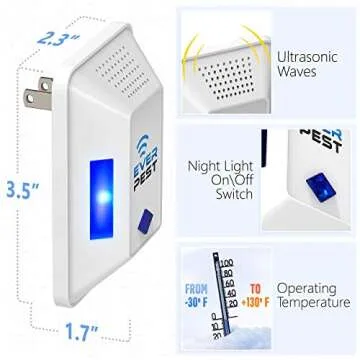 Ultrasonic Pest Control Repeller Plug in - Electronic Insect Defender 2-Pack - Roach Bed Bug Mouse Rodent Mosquito - Indoor Reject - Squirrel Scorpion Spider Cockroach Bat