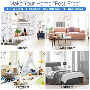 Ultrasonic Pest Control Repeller Plug in - Electronic Insect Defender 2-Pack - Roach Bed Bug Mouse Rodent Mosquito - Indoor Reject - Squirrel Scorpion Spider Cockroach Bat