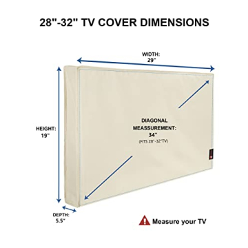 iBirdie Outdoor TV Cover 28 to 32 inch Weatherproof, Cover Size 29''L x 19''H, Waterproof for Outsid...